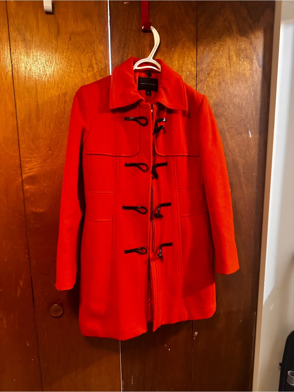 Banana Republic Bright Red Toggle Pea Coat